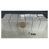 12 GLASSES WITH WOOD LIDS, STRAW HOLE