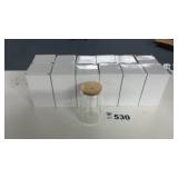 12 GLASSES, WOOD LIDS WITH STRAW HOLE