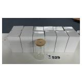 12 GLASSES, WOOD LIDS WITH STRAW HOLE
