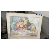 WATER COLOR STILL LIFE PAINTING, METAL FRAME, 28