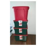 4 LIDDED HOLIDAY TOTES