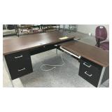 2 PIECE METAL OFFICE DESK