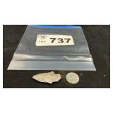 CHIPPED STONE POINT OR BIFACE, LIGHT GREY CHERT