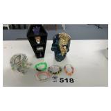 COFFIN, SKULL, BRACELETS