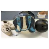 BOWLING BALL SHOES SIZE 8 1/2, BAG