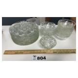 ANCHOR HOCKING PLATES, BOWLS, STARBURST PATTERN