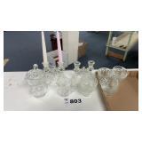 ANCHOR HOCKING CANDLESTICK, SMALL BOWLS, P