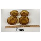 AMBER COLORED BOWLS, INDIANA GLASS