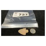 CHIPPED STONE POINT, ASYMMETRICAL NOTCHED