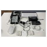KINDLE, LOGITECH KEYBOARD, EAR BUDS, RECORDER
