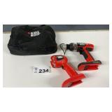BLACK AND DECKER CORDLESS DRILL AND SPOT LIGHT,