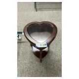 VINTAGE POWELL FURNITURE HEART SHAPE GLASS TOP