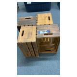 4 WOOD CRATES, GLUED TOGETHER TO FORM STORAGE