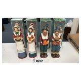 4 AUTUMN LEAVES FIGURINES,WITH BOXES, 12 INCHES