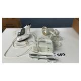 TRAVEL IRON, CLAMP-ON LIGHT, HAND MIXER