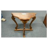 HALF ROUND WOOD CONSOLE TABLE, 24 WIDE, 24 TALL