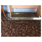 Glass Top Brass Coffee Table