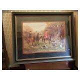Very Nice Large Hunt Scene 45 X 36