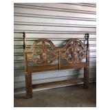 Carved Pecan Queen Headboard