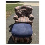 Plad Club Chair  and Ottoman