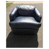 Blue Leather Club Chair