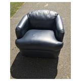 Blue Leather Club Chair