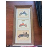 Framed Picture of Early Automobiles