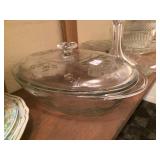 Large Glass Covered Dish