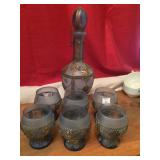 Beautiful Metal Embossed Bottle and Cups