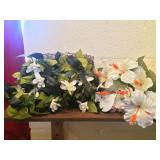 Silk Flowers and Fishing Net Pieces