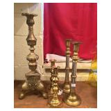 5 Brass Candlesticks