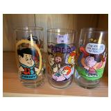 Two Flintstones and one Peanuts Glasses