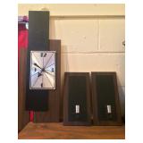 Mid Century Modern Wall Clock and Sconces