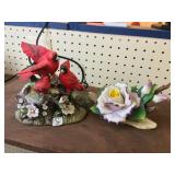 Porcelain Cardinals and Roses