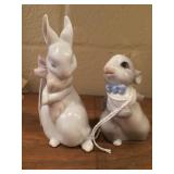 Porceelain Bunny and Mouse