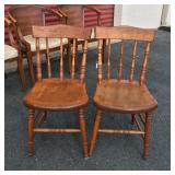Vintage Oak Pressed Back Chairs