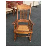 Cane Bottom Pressed Back Rocker