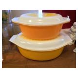 Two Covered Pyrex Casseroles