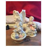 Porcelain Angel, Girl and Kittens