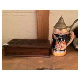 Carved Box and Small Stein