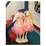 Two Large Bunny Ballerinas