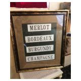 Framed Wine Sign