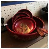 Wood Laquer Salad Set