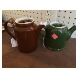 Two Small Hall Teapots