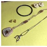 Necklaces, Earrings and Cloisonne Bracelet