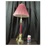 Brass and Burgundy Lamp