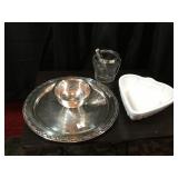Vegetable Tray, Sugar Bowl and Heart Dish
