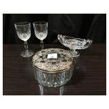 Silver Lidded Sugar and Cordials