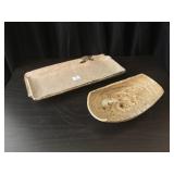 Two small pottery trays