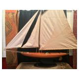 Large Antique Pond Sail Boat